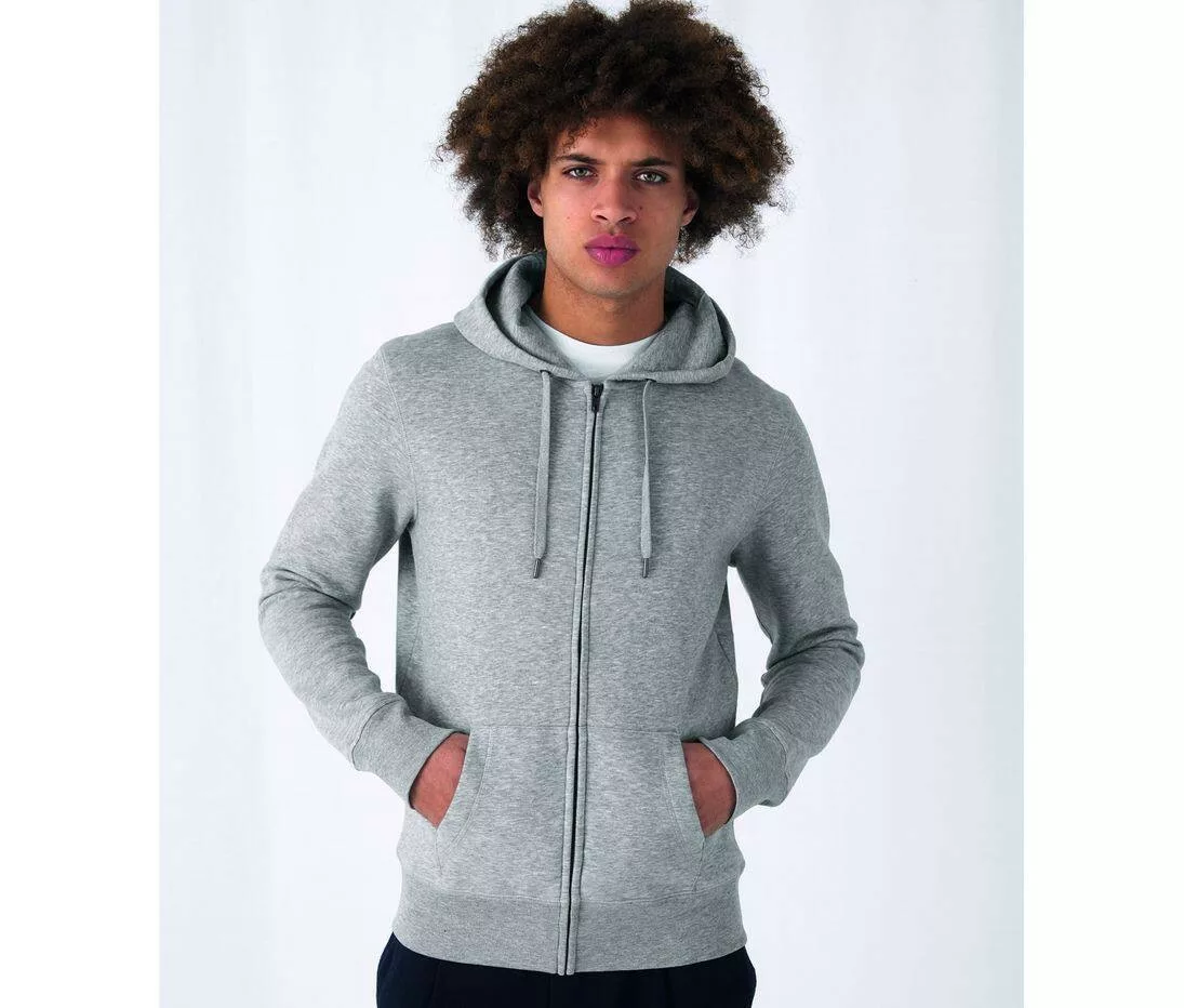 sweat capuche zippe gris