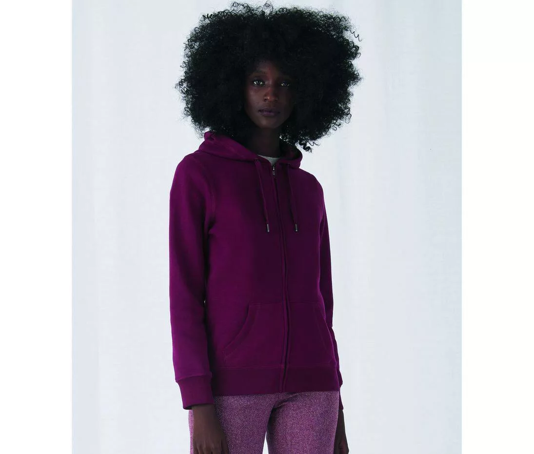 sweat capuche zippe violet