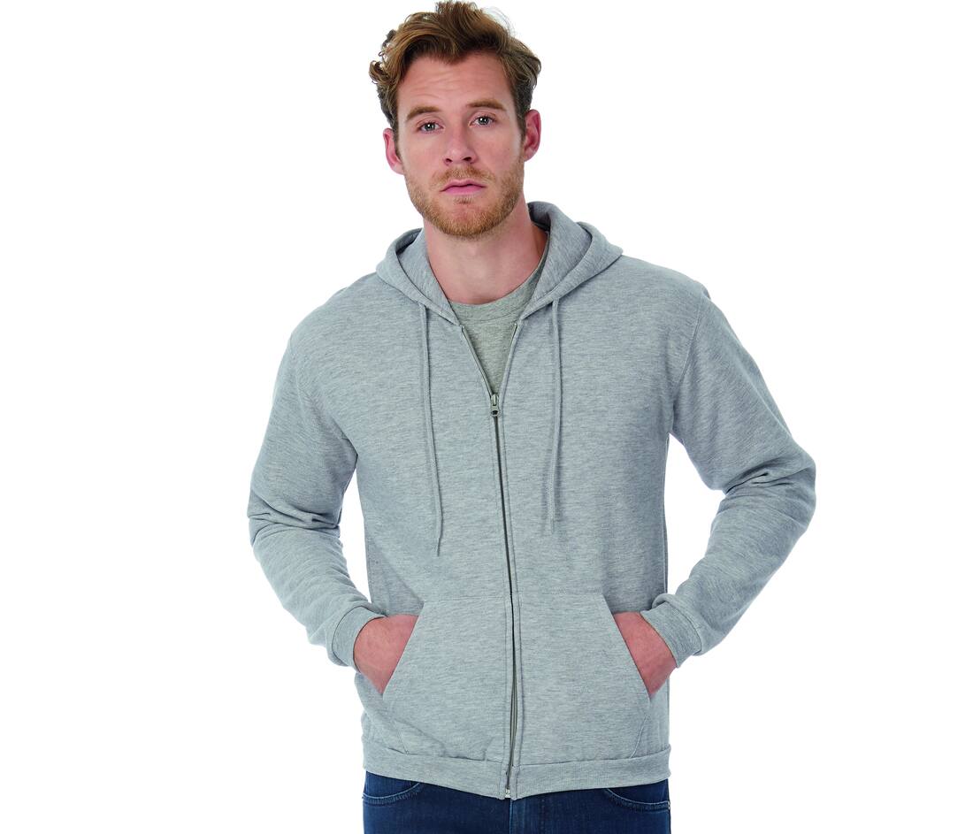 sweat capuche zippe gris