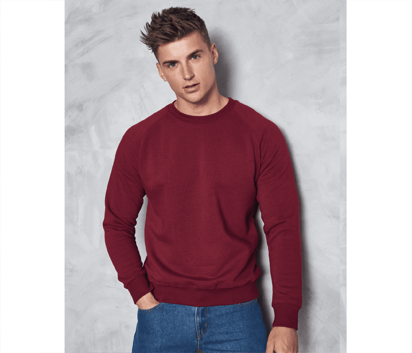 sweat col rond rouge