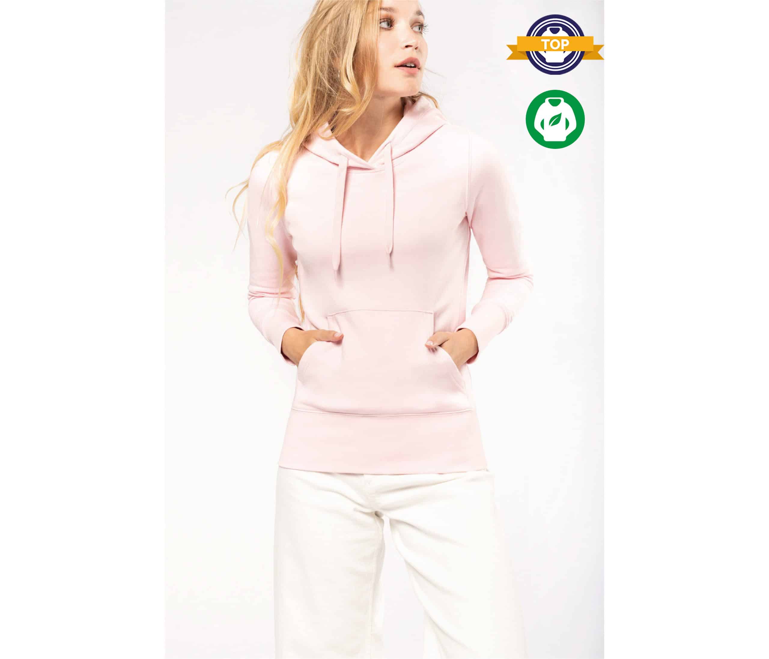 K4027 sweat capuche personnalisé écoresponsable modèle femme