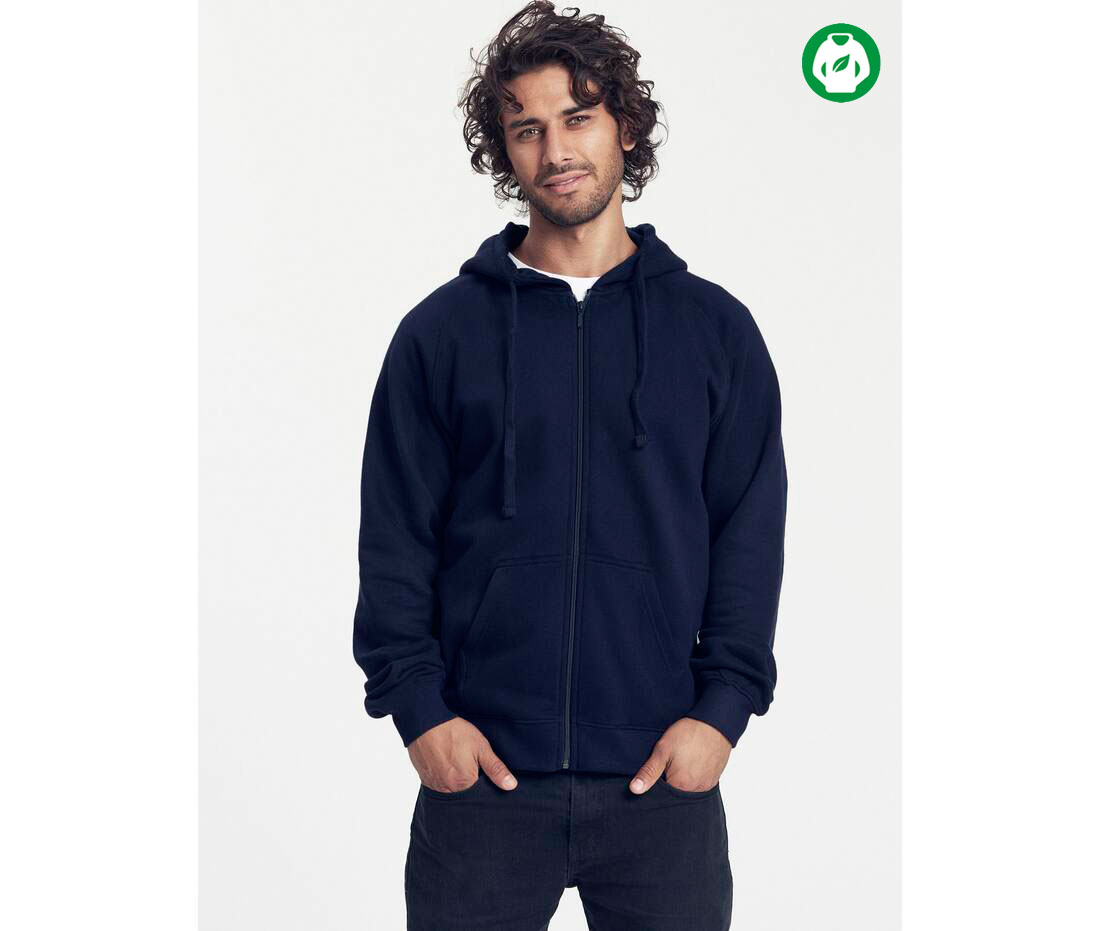 sweat capuche zippe bleu marine