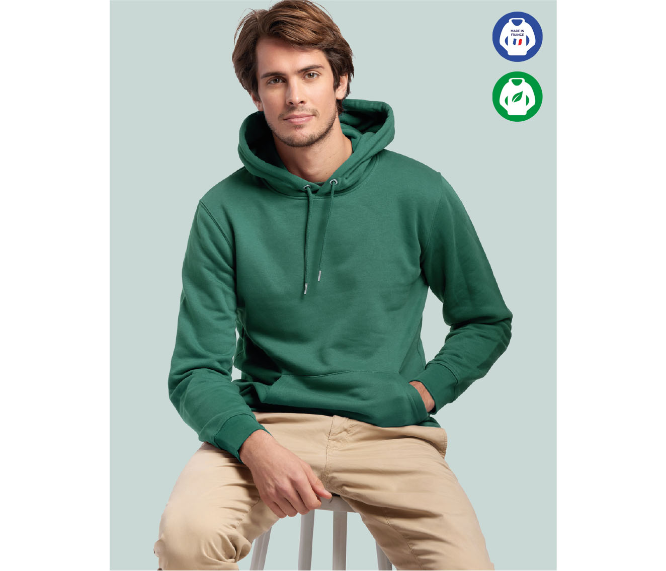sweat capuche vert
